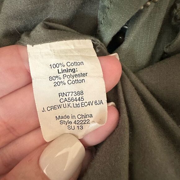 J Crew Lightweight Army Green Field Utility Jacket Size M - Picture 5 of 6